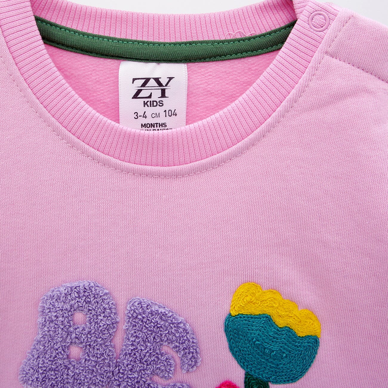 Premium Quality Pink Embroidered "Be Kind" Soft Cotton Sweatshirt For Girls (120157)