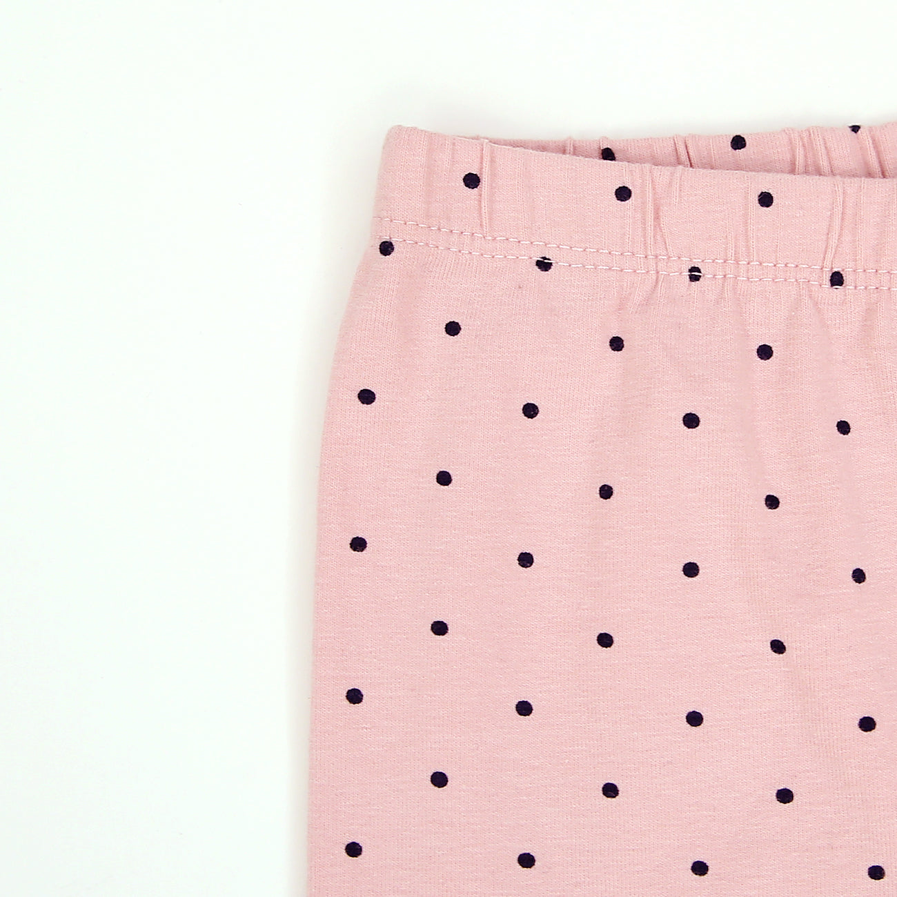Imported Pink Polka Doted Printed Soft Cotton Legging For Girls (11591)