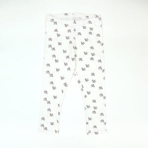 Imported White All-Over Printed Soft Cotton Legging For Girls (11625)