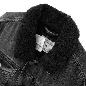 Exclusive Quality Solid Grey Faux Fur Denim Jacket For Men (120139)