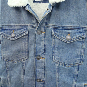 Exclusive Quality Light Blue Faux Fur Denim Jacket For Men (120140)