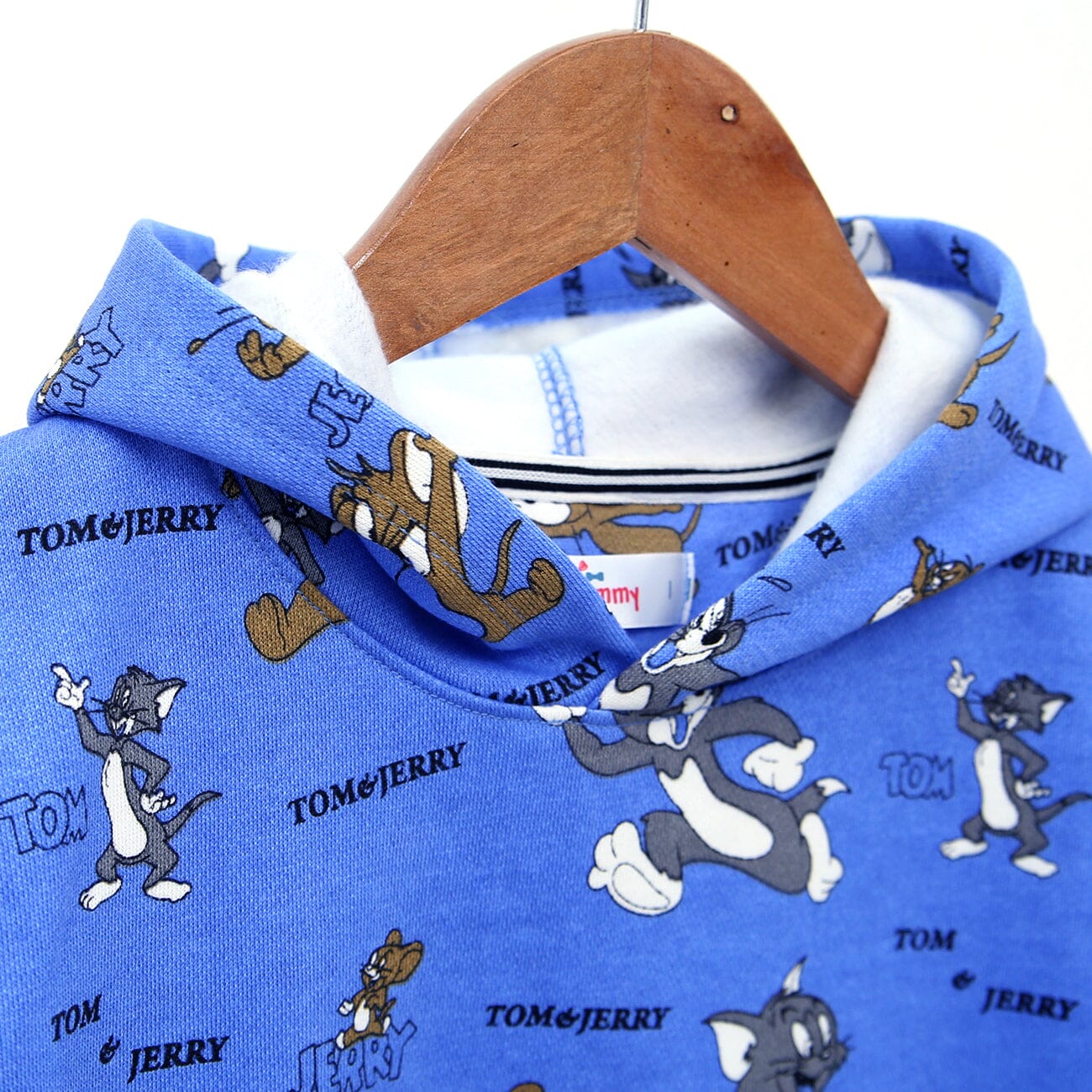Premium Quality Blue "Tom & Jerry" All-Over Printed Hoodie For Kids (120174)