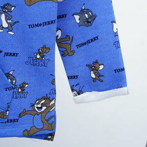 Premium Quality Blue "Tom & Jerry" All-Over Printed Hoodie For Kids (120174)