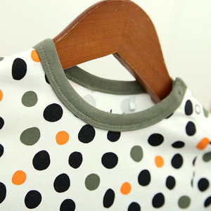 Imported Polka Doted T-Shirt With Snap Shoulder Button For Kids (22064)