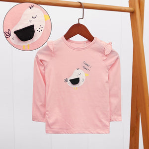 Exclusive Imported Frill Shoulder With Snap Button Graphic T-Shirt For Girls (22031)