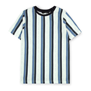 Boys Vertical Striped Crew Neck Cotton T-Shirt (21165)
