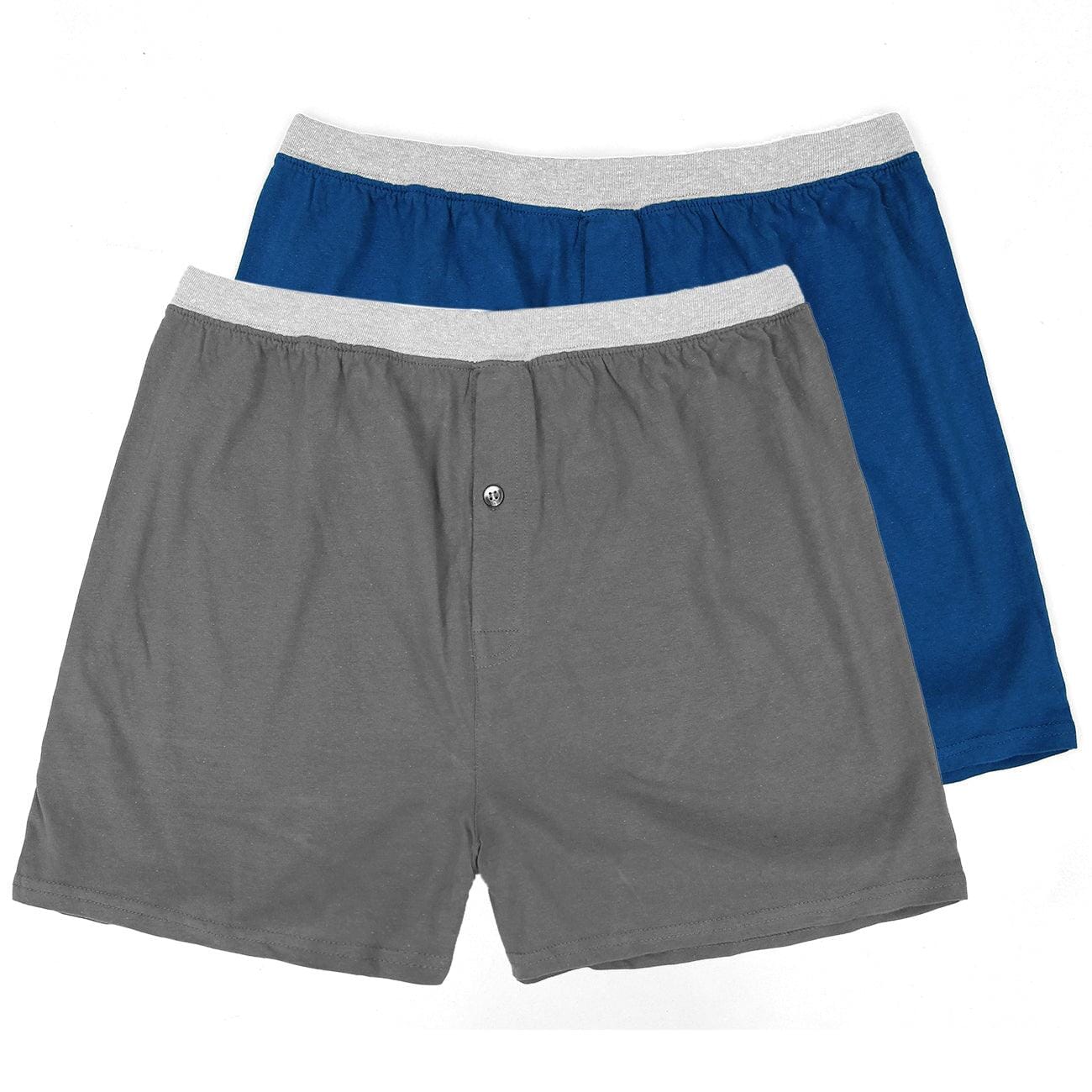 One Button Fly Pack Of 2 Boxer Shorts For Men (11697)