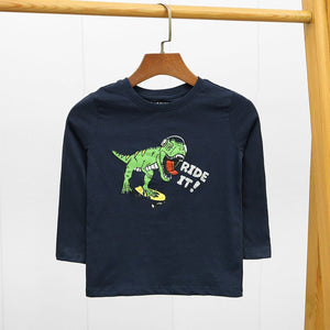Premium Quality Imported Navy "Dino Ride It" Graphic T-Shirt For Boys (22048)