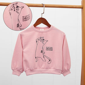 Premium Quality Pink Over-Sized Printed Sweatshirt For Girls (10040)