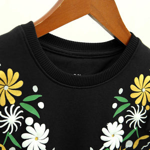 Premium Quality Frill Fashion Black Graphic Sweatshirt For Girls (10123)
