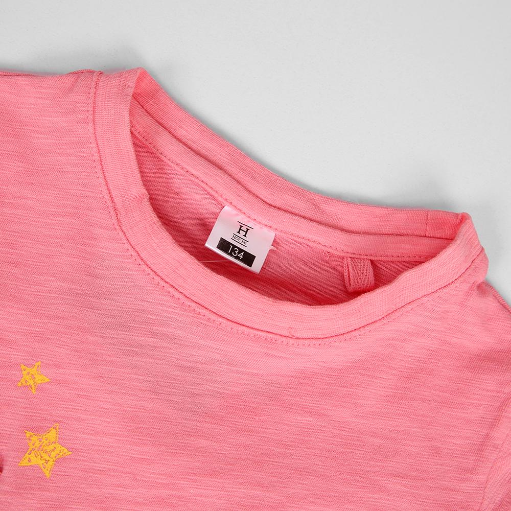 "Hey" Premium Quality Pink Slub Jersey Stretch t-Shirt For Girls (21069)