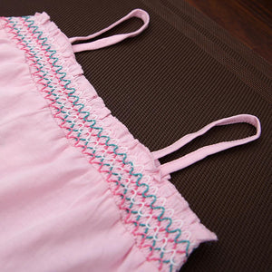 Imported Premium Quality Light Pink Soft Cotton Embroided Girls Top (21090)