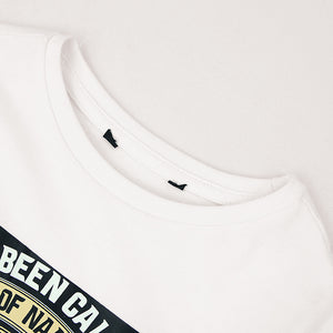 Premium Quality White Graphic Soft Cotton T-Shirt For Boys (11164)