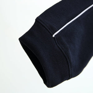 Premium Quality Navy Side Striped Soft Cotton Pique Jogger Trouser For Men (120277)
