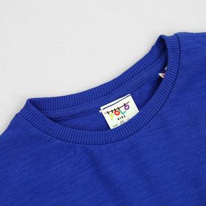 Premium Quality Blue Slub Jersy Soft Cotton T-Shirt For Kids (11176)