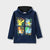 Premium Quality Navy Pull-Over "Animated" Printed Fleece Hoodie For Kids (120004)