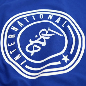 Exclusive Blue "International" Slogan Print Cotton T-shirt For Boys (11190)