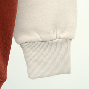 Premium Quality Contrast Raglan Sleeves Graphic Fleece Sweatshirt For Kids (120010)