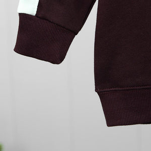 Premium Quality Burgundy Side Panel Fleece 2 piece Suit For Kids (10318)