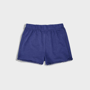 Imported Premium Quality Navy With Frill Soft Cotton Short For Girls (120342)