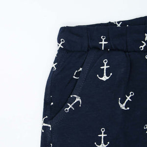Imported Premium Quality Navy All-Over Printed Soft Cotton Short For Kids (120338)