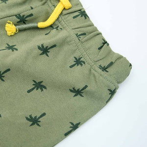 Premium Quality Olive All-Over Printed Short For Kids (120340)