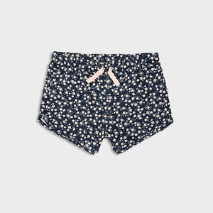 Imported Premium Quality Navy All-Over Printed Soft Cotton Short For Girls (120334)
