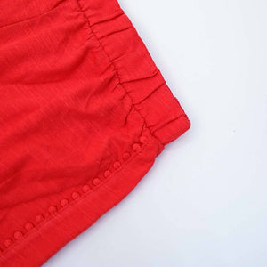 Imported Premium Quality Red Basic Soft Cotton Short For Girls (120344)